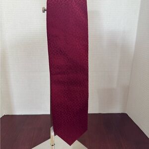 Vintage Giorgio Armani Red Silk Tie Made in Italy Geometric Luxury Designer